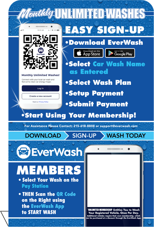 Start Wash In-Bay Automatic Instructional Signs (IBA)
