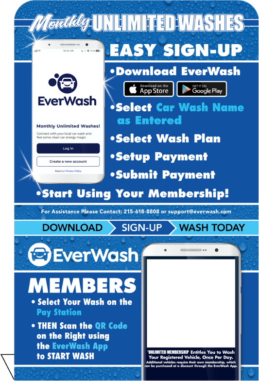 Start Wash In-Bay Automatic Instructional Signs (IBA)