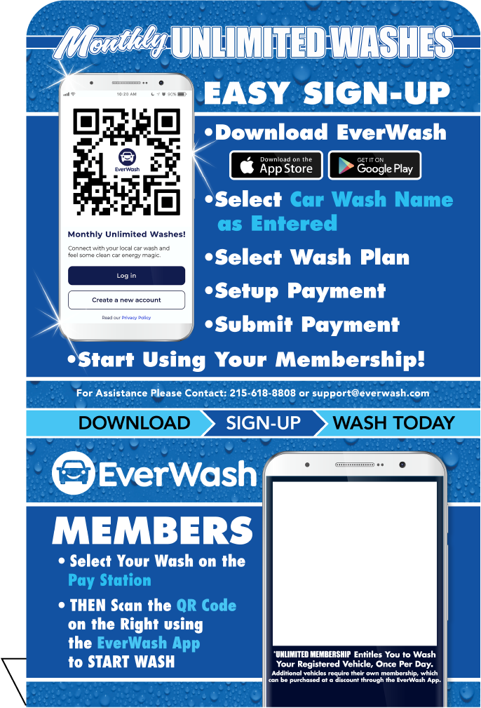 Start Wash In-Bay Automatic Instructional Signs (IBA)