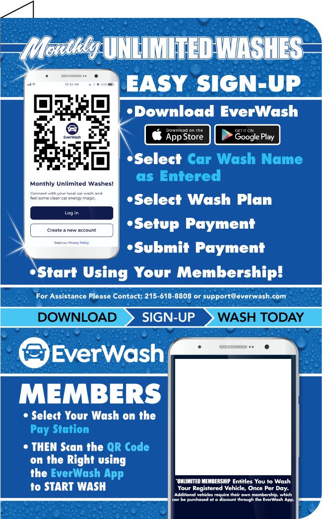 Start Wash In-Bay Automatic Instructional Signs (IBA)
