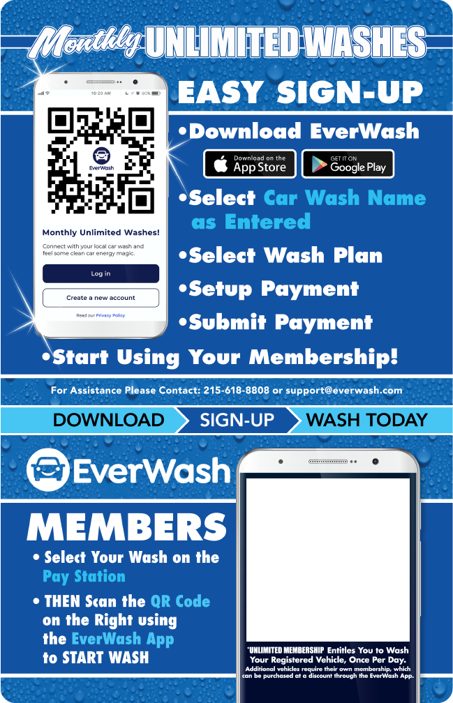 Start Wash In-Bay Automatic Instructional Signs (IBA)