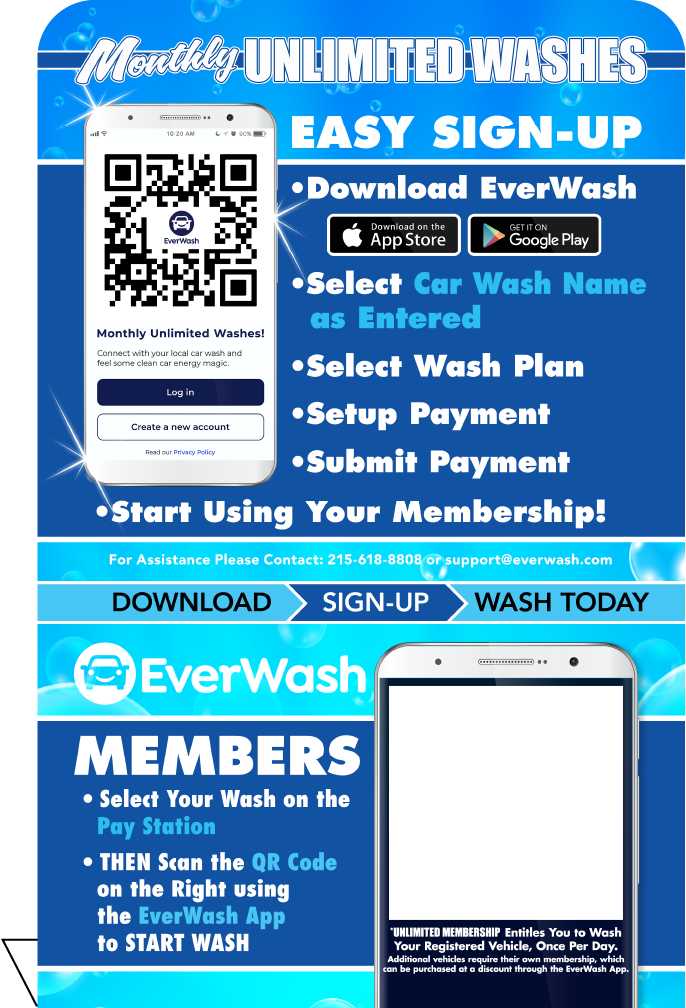 Start Wash In-Bay Automatic Instructional Signs (IBA)