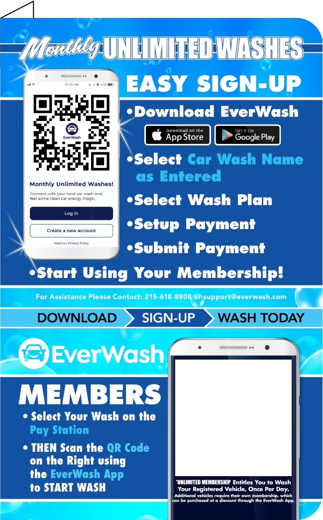 Start Wash In-Bay Automatic Instructional Signs (IBA)