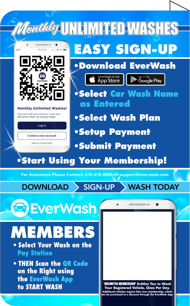 Start Wash In-Bay Automatic Instructional Signs (IBA)