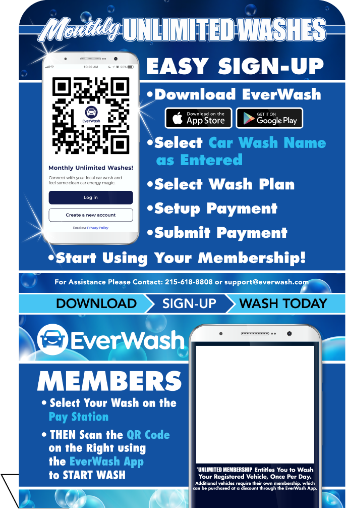 Start Wash In-Bay Automatic Instructional Signs (IBA)